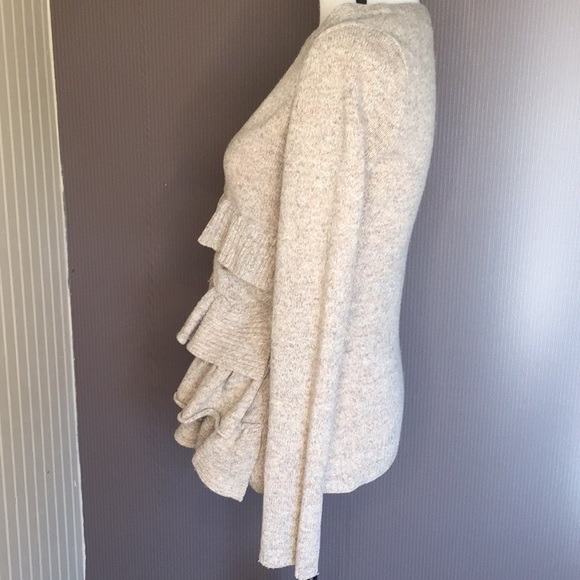 Moth cardigan tan button up sweater size xsmall ruffle detail - Picture 5 of 9